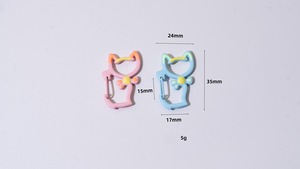 Llavero Mosquetón Esmaltado con Forma de Gato Kawaii, Clip Metálico Multicolor para Llavero, Colgante de Bolso, Accesorio para Mochila, Compra al por Mayor - Product Image 2