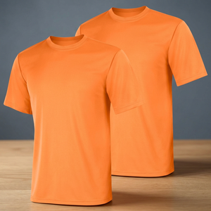 T-shirt en polyester tricoté pour homme, léger, séchage rapide, manches courtes, couleur unie, prêt pour l'impression sérigraphique, respirant, décontracté, haut d'été - Product Image 4