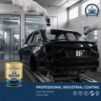 Peinture automobile Wolong 1K05 Ultra Black Acrylic, monocomposant, couvrance totale dense, finition brillante, temps de séchage de 0,5h, pour carrosserie.
