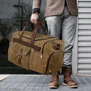Échantillon gratuit Sac de voyage en toile cirée imperméable de grande capacité personnalisé avec compartiment pour chaussures - Product Image 5
