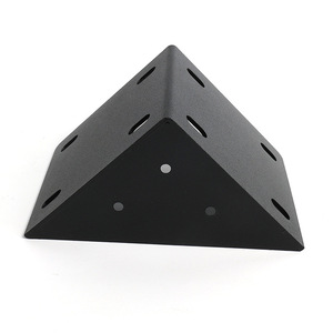 Support d'angle en fer noir pour meubles, lit, armoire, étagère – Accessoire de quincaillerie - Product Image 3