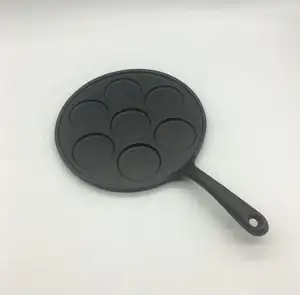 Cast Iron Breakfast Muffin Pans Pancake Pan Crepe Maker 7 Hole 7-Mold Egg Frying Pan Skillet Griddle