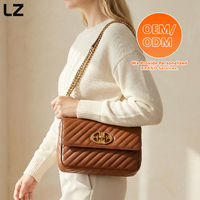Sacs à bandoulière LZ OEM personnalisés avec logo, sac à main matelassé pour femme, sac messager, sac à main bandoulière avec chaîne