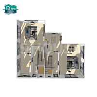 Maison/Villa en mousse légère de ciment préfabriquée moderne de luxe Ups, fabriquée à partir de panneaux sandwich de haute qualité pour une utilisation en abri de voiture