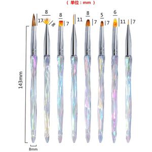 Ensemble de 8 pinceaux à poudre liquide acrylique <span class=keywords><strong>pour</strong></span> <span class=keywords><strong>ongles</strong></span>, outils de manucure, stylo à fleurs, outils de manucure, nouveau - Product Image 2