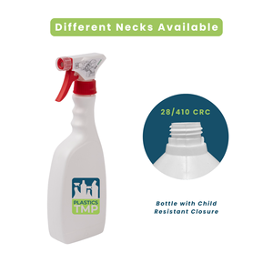 ขวดพลาสติก HDPE แบบแบนขนาด250มล. บรรจุภัณฑ์ขวดสเปรย์คอ28/410ขวดพลาสติก B905-CRC TMP - Product Image 5