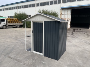 Caseta de Almacenamiento Exterior de 6x4 Pies, Acero Galvanizado, para Jardín, Herramientas y Utensilios, con Puerta, Ventilación y Estantes - Product Image 2