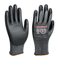 Gants résistants aux coupures certifiés Seeway S-2XL ANSI A5 avec poignée en nitrile pour le métal, le verre et le travail du bois