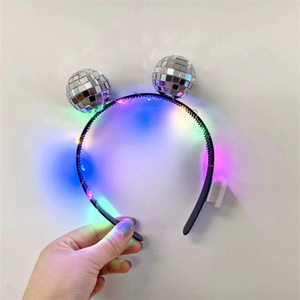 New Arrive Light up <strong>Headband</strong> LED <strong>Disco</strong> <strong>Ball</strong> <strong>Headband</strong> <strong>Disco</strong> <strong>Headband</strong> Rave Party Festival Carnival Hair Accessories for Women Girl - Product Image 3