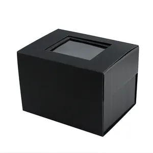 Wholesale Window Paper Padded Display Watch Boxes Custom Logo Transparent PVC Window Watch Package Cheap Price Sport Watch Box