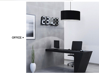 Reloj de Pared Digital LED 3D con Pantalla Grande para Pasillo Moderno EMAF, Reloj de Escritorio con Calendario, Decoración para Hogar, Oficina, Bar, Restaurante
