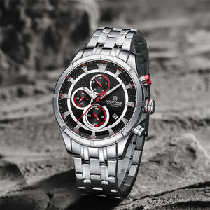 Montres à quartz lumineuses NAVIFORCE 8046 pour hommes, en acier, étanches, avec calendrier, chronographe, trois aiguilles, originales, nouvelle mode - Product Image 2