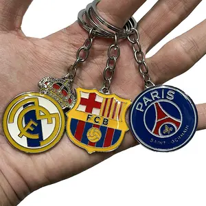 Football Sports Keychain Championship Emblem National Team Metal Keyring Soccer Team Logo Fans Badge Pendant Llavero Accessories