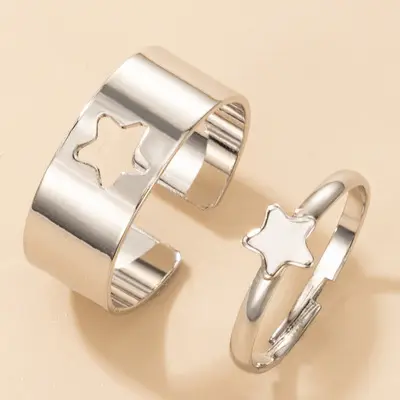 Alloy Adjustable butterfly heart Ring For Men Women Couple Jewelry R008
