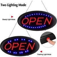 Panneau publicitaire LED ouvert, enseigne de magasin, panneau de rue, écran haute luminosité, prise UK/US/AU/EU 110V 220V 48*25cm Personnalisé