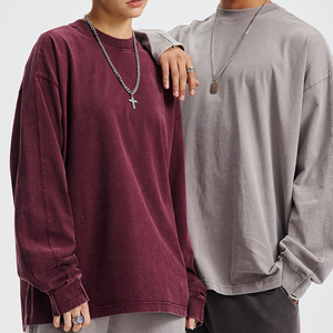 T-shirt à manches longues de haute qualité pour hommes Ruins Wind Batik 100% coton T-shirts à manches longues vierges - Product Image 1
