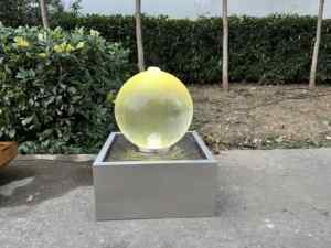 Boule creuse en acrylique de 30, 40, 50 cm, <span class=keywords><strong>fontaine</strong></span> d'eau, boule de verre, <span class=keywords><strong>cascade</strong></span> <span class=keywords><strong>avec</strong></span> lumière LED RVB pour la décoration de jardin - Product Image 2