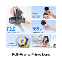 Objectif TTArtisan AF Plein Format 40mm F/2 à Grande Ouverture Fixe en Alliage d'Aluminium Interface E pour Lumix S5/S9/SL/SL2