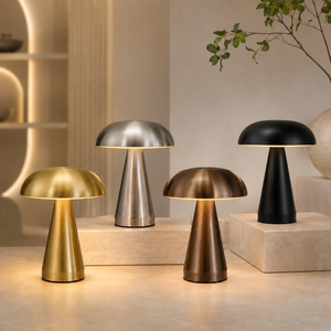 <span class=keywords><strong>Lampe</strong></span> de table sans fil Hotsale en métal doré nordique, forme champignon, avec contrôle tactile et 3 couleurs de lumière, pour décoration moderne de la maison - Product Image 6