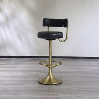 Tabouret de bar pivotant moderne et simple, design élégant, en bois massif, acier inoxydable, cuir, pour salon, maison, hôtel, salle à manger, meubles