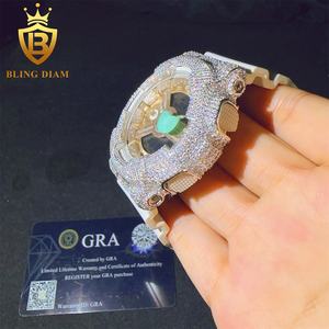 GMA-S110 ювелирные изделия в стиле хип-хоп из стерлингового серебра 925 GRA Сертифицированный обледенитель VVS Miossanite чехол для часов с бриллиантами - Product Image 3