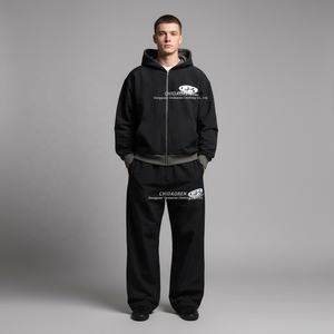 ชุดวอร์มและมีฮู้ดของผู้ชายชุดวอร์มสองชั้นผ้าถักลาย chidaoren heavyweight ใส่วิ่งย้อนกลับได้ - Product Image 1