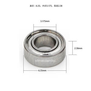 Roulements de turbine dentaire haute vitesse, roulements en céramique à usage général avec 8 billes en céramique et cache-poussière en métal - Product Image 1