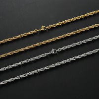 Collier en acier inoxydable, chaîne torsadée, largeur 1,8/2,3/3,5 mm, pour homme et femme, collier ras du cou, chaîne à maillons pour pendentifs, fabrication de bijoux, cadeaux