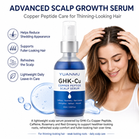 Sérum capillaire avancé GHK-Cu au peptide de cuivre pour hommes et femmes, soutien contre la perte de cheveux, pour des cheveux plus épais et plus volumineux