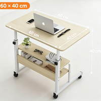 Bureau d'ordinateur portable mobile sur roulettes, réglable en hauteur, avec rangement, pour lit, canapé, lecture et jeux