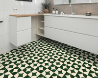 Décoration écologique pour la maison, carreaux de sol autocollants 3D en forme de carreaux de métro verts, autocollants adhésifs pour crédence de cuisine