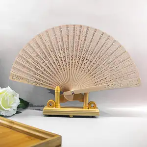 Wedding Fans Personalized Folding Hand Fans Custom Sandalwood Wedding Fans With Organza Bags Wedding Party