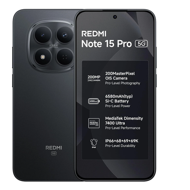 Redmi Note 15 Pro 5G 6.83" 1.5K 120Hz High Brightness Screen Dimensity 7400 Ultra 50MP OIS Large 7000mAh 45W Charge IP68 NFC