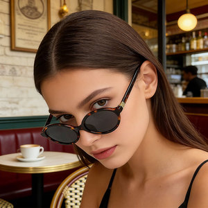 <span class=keywords><strong>Lunettes</strong></span> <span class=keywords><strong>de</strong></span> <span class=keywords><strong>soleil</strong></span> ovales tendance, <span class=keywords><strong>lunettes</strong></span> <span class=keywords><strong>de</strong></span> <span class=keywords><strong>soleil</strong></span> rétro à la mode, vente en gros, classiques, bon marché, populaires, <span class=keywords><strong>lunettes</strong></span> en plastique pour femmes - Product Image 6