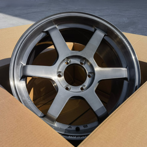 Jantes de course monobloc forgées japonaises <span class=keywords><strong>TE37</strong></span> à 6 branches, gris brossé, 5x112 5x120, 18 19 20 21 pouces pour M5 F90 G90 G99 G82 - Product Image 3