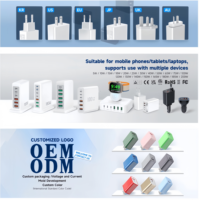 OEM ODM 35.5W GaN Pengisi Daya Multi Port 3USB-A 2USB-C PD Adaptor Pengisian Cepat Colokan UK/US/EU Pengisi Daya Dinding untuk Ponsel iPhone Laptop