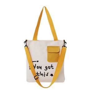 Bolsa de Compras de Lona Reutilizable con Logotipo Personalizado, Bolsa de Hombro de Algodón Orgánico Reciclado con Estampado de Letras - Product Image 3
