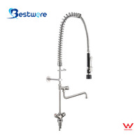 Robinet de cuisine en acier inoxydable avec double poignée Pop-Up Water Saving Triangle Design