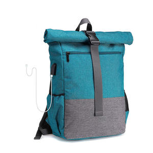 Custom Men's <b>Waterproof</b> <b>Roll</b> <b>Top</b> <b>Backpack</b> Usb Feature Polyester Lining Closure-for Business School Use <b>Backpack</b> - Product Image 2