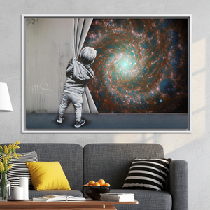 Elegant Printed <b>Canvas</b> Artwork: Cosmic Inspiration for Home Decor,WHITE <b>FRAMED</b> <b>CANVAS</b> - Product Image 3