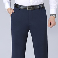 Pantalons habillés pour homme, coupe droite, classique, automne et hiver, taille extensible, pour le travail, décontracté