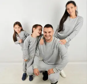2024 Family Matching Suits Custom Track Suit Loose Pullover Jogger Sweat Pants Loungewear Two Piece Sets Mommy and Me Outfits