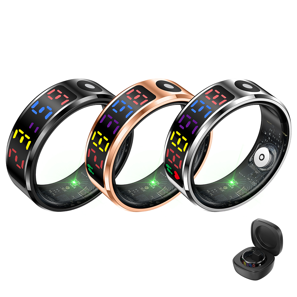 R12 Colorful Display Smart Ring Women Heart Rate Blood Oxygen Sleep Health Monitoring Fitness Tracker Smart Rings for Men