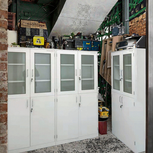 خزانة فولاذية بتصميم عصري لتخزين كواشف المختبرات والأدوية، أثاث مختبرات معدني متين مقاوم للمواد الكيميائية، ألواح خشبية - Product Image 3