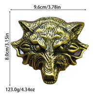 Nouvelle Boucle de Ceinture Rétro Tête de Loup 3D, Alliage Bronze Antique Vintage, Style Western Cowboy, pour Hommes, Accessoire de Ceinture pour Jeans