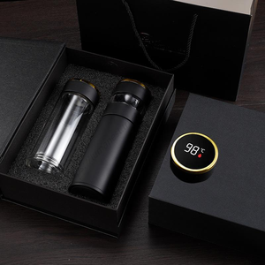 En gros, ensemble de bouteilles isothermes en acier inoxydable avec affichage numérique, comprenant un gobelet à café, une bouteille d'eau et un ensemble en verre avec infuseur à thé - Product Image 5