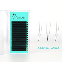 SP EYELASH Nouveau Style Extensions de Cils en Velours en Forme de U, PBT Coréen, Plateaux de Cils 5D U 6D U W, Volume Noir Mat Intense