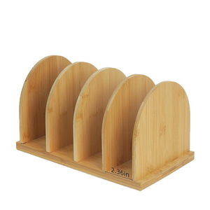Organizador de cocina de bambú con múltiples compartimentos, organizador de libros de cocina, estante de clasificación de recetas, estante de almacenamiento de escritorio para libros - Product Image 5
