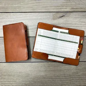 Personalized Leather Golf Scorecard Holder Yardage Book Holder Cover Golf Gifts For Golfers