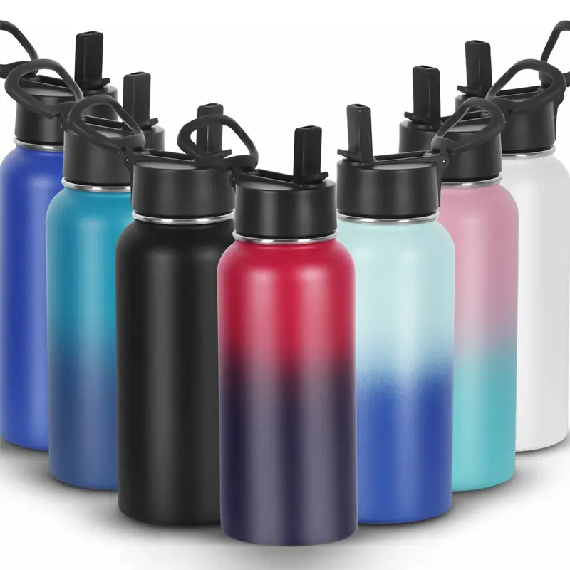 Nouveau design Flacon thermos réutilisable écologique stocké bouteille d'eau en acier inoxydable sous vide isolée recyclée sans BPA